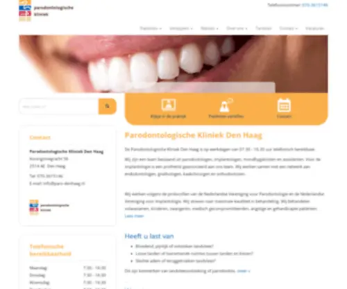 Paro-Denhaag.nl(Parodontologische kliniek Den Haag) Screenshot