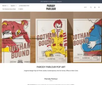 Parodyparlour.com(A Reimagined Art Studio That Features Pop Art & Parody) Screenshot