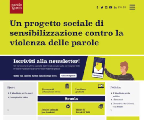 Paroleostili.com(Progetto sociale di sensibilizzazione contro la violenza delle parole) Screenshot