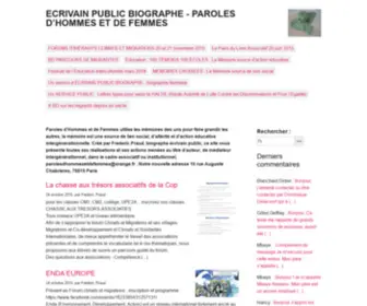 Parolesdhommesetdefemmes.fr(ECRIVAIN PUBLIC BIOGRAPHE) Screenshot