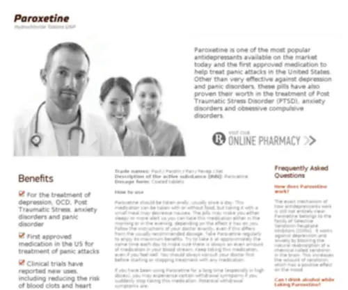 Paroxetine.org(Paroxetine hydrochloride) Screenshot
