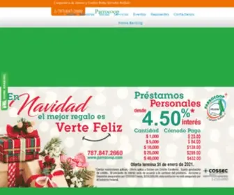 Parrocoop.com(Cooperatica de Ahorro y Crédito Padre Salvador Ruffolo) Screenshot