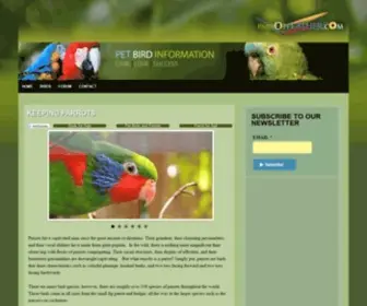 Parrotfeather.com(Information about pet parrots and other birds) Screenshot