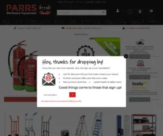 Parrs.co.uk(Workplace Equipment & Manual Handling Experts) Screenshot