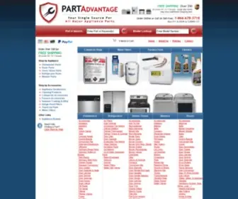 Partadvantage.com(Your Single Source for All Major Appliance Parts) Screenshot