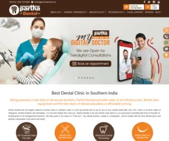 Parthadental.com(Largest Dental Hospital chain India) Screenshot