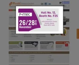 Parthec.com(Parth Engineers & Consultant manufactures & exports of packaging machinery & equipment inc) Screenshot