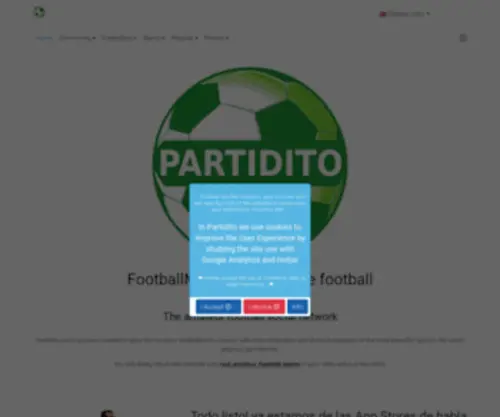 Partidito.com(Amateur football soccer social network) Screenshot