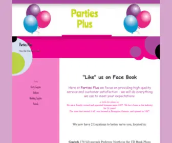 Partiesplus.ca(Home) Screenshot