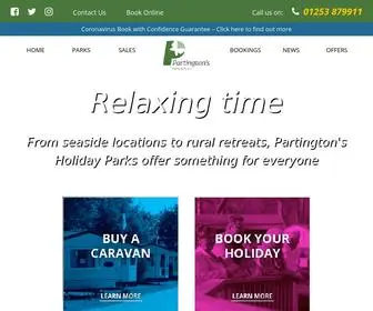 Partingtons.com(Family Caravan Holiday Parks from Partingtons Holiday Parks) Screenshot