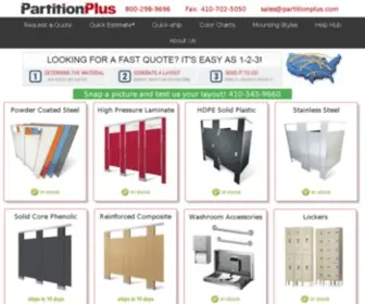 Partitionplus.com(Partition Plus sells bathroom stalls and restroom partitions to the public) Screenshot