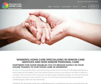 Partnersforhome.ca(Our highly customized home care in Winnipeg) Screenshot