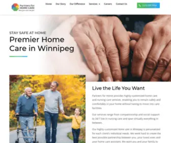 Partnersforhomecare.ca(Our highly customized home care in Winnipeg) Screenshot