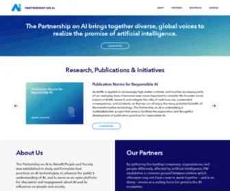 Partnershiponai.org(The Partnership on AI) Screenshot