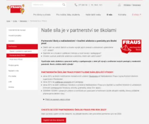 Partnerska-Skola.cz(Výhody pro Partnerské školy FRAUS) Screenshot