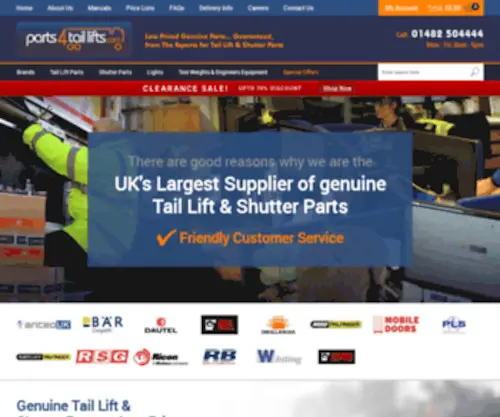 Parts4Taillifts.com(Genuine Tail Lift & Shutter Parts at Low Prices at Parts 4 Tail Lifts) Screenshot