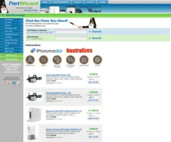 Partwizard.net(Appliance Parts Distributor for Frigidaire) Screenshot