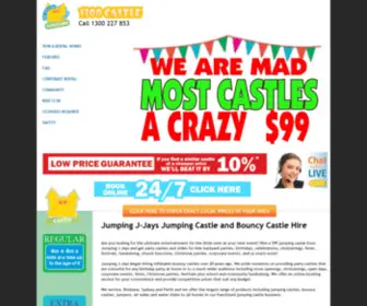 Partycastles.com(JUMPING CASTLE & WATER SLIDE HIRE IN BRISBANE AND SUNSHINE COAST) Screenshot