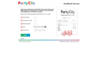 Partycityfeedback.com(Feedback Survey) Screenshot