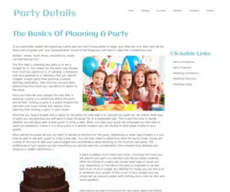 Partydetails.com(The Basics Of Planning A Party) Screenshot