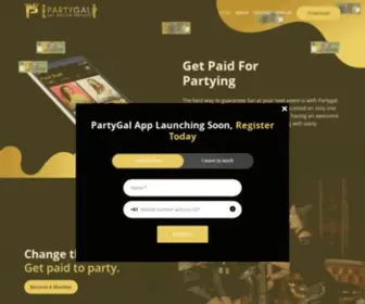 Partygal.com.au(Hire Party Staff) Screenshot