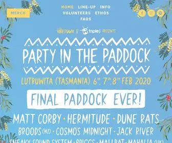 Partyinthepaddockfestival.com.au(Tasmania's locally grown music and arts festival) Screenshot