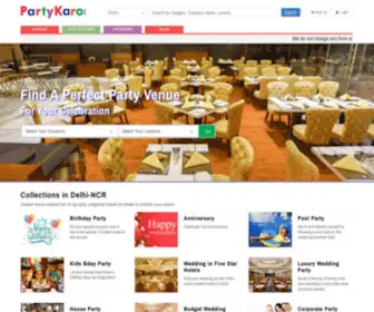 Partykaro.com(Finding a Party Venue simplified with contact details) Screenshot