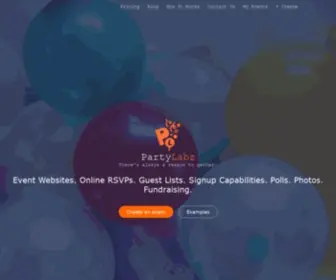 Partylabz.com(Organize your events with maximum comfort) Screenshot