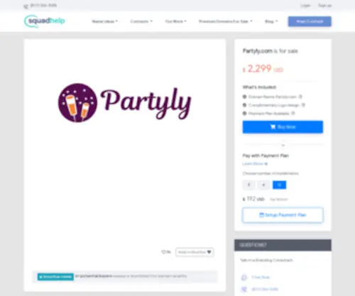 Partyly.com(Purchase today. Starter logo inc) Screenshot