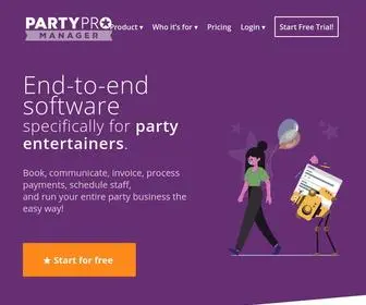 Partypromanager.com(Booking, Planning, Billing Software for Party Entertainers) Screenshot