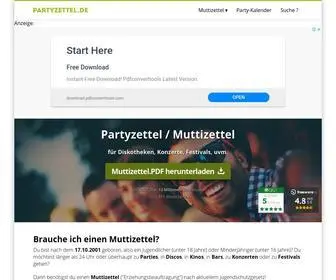 Partyzettel.de(Muttizettel für Diskotheken) Screenshot