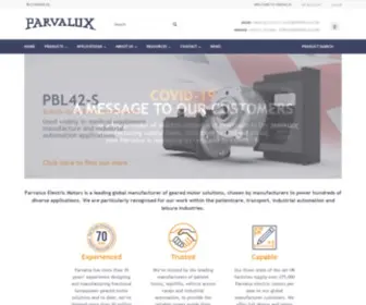 Parvalux.com(Leading Manufacturer of Electric & Geared Motors) Screenshot