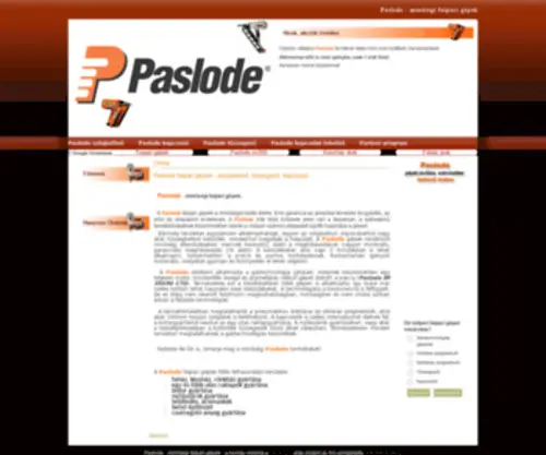 Paslode.hu(Paslode faipari gépek) Screenshot