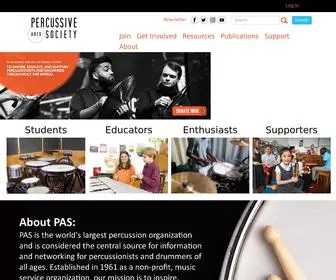 Pas.org(Percussive Arts Society) Screenshot