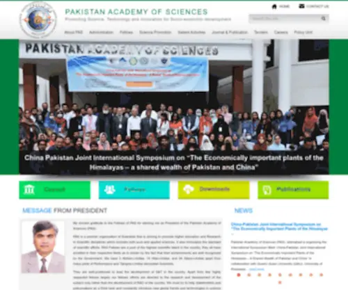 Paspk.org(Pakistan Academy of Sciences) Screenshot