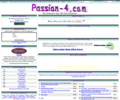 Passion-4.net(4 The Internets Top 100 Sites Directory) Screenshot