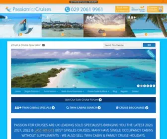 Passionforcruises.co.uk(Leading UK Singles & Solo Cruise Specialists) Screenshot