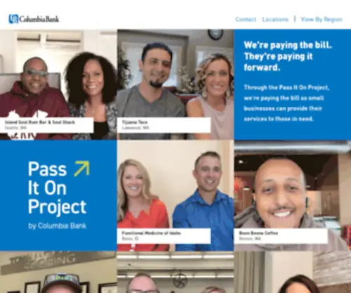 Passitonproject.com(Pass it on project by columbia bank) Screenshot