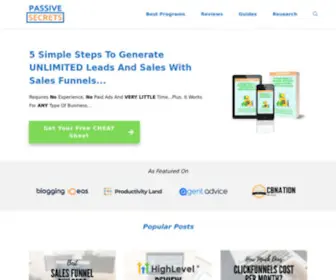 Passivesecrets.com(5 Simple Steps To Generate Unlimited Leads And Sales With Sales Funnels) Screenshot