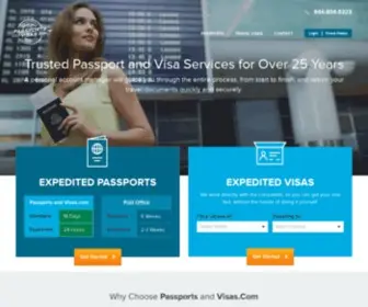 Passportsandvisas.com(Expedited Passports and Visas) Screenshot