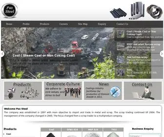 Passteel.com(Coal importer and Supplier) Screenshot