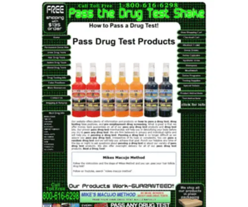 Passthedrugtestshake.com(Pass drug test easy) Screenshot