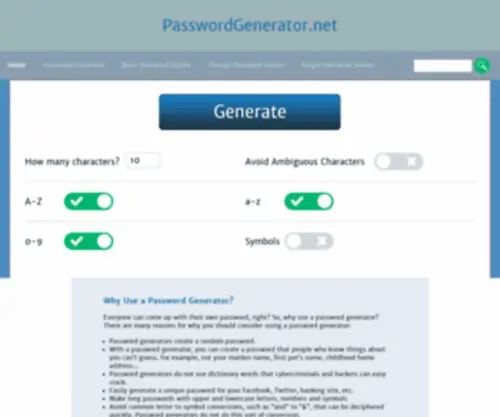 Passwordgenerator.net(Password Generator) Screenshot
