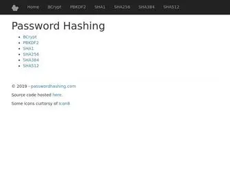 Passwordhashing.com Screenshot