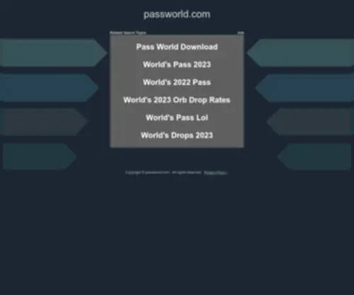 Passworld.com(Passworld) Screenshot