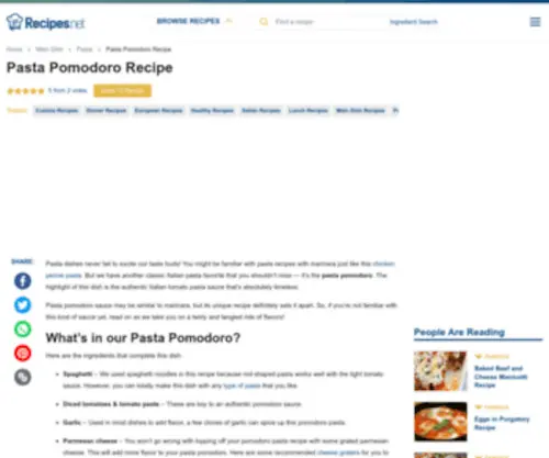 Pastapomodoro.com(Copycat Olive Garden's Capellini Pasta Pomodoro Recipe) Screenshot