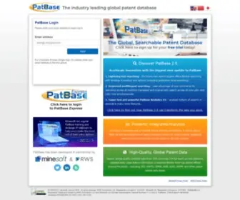 Patbase.com(Patbase Patent search worldwide database) Screenshot