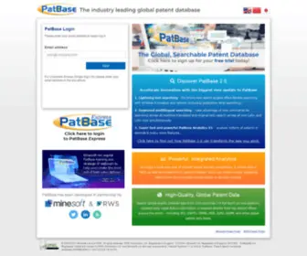 Patbase.net(Patbase Patent search worldwide database) Screenshot