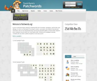 Patchwords.org(Solve Online or Print Your Own for Free) Screenshot