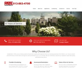 Pateappliance.com(Pate Appliance Service) Screenshot